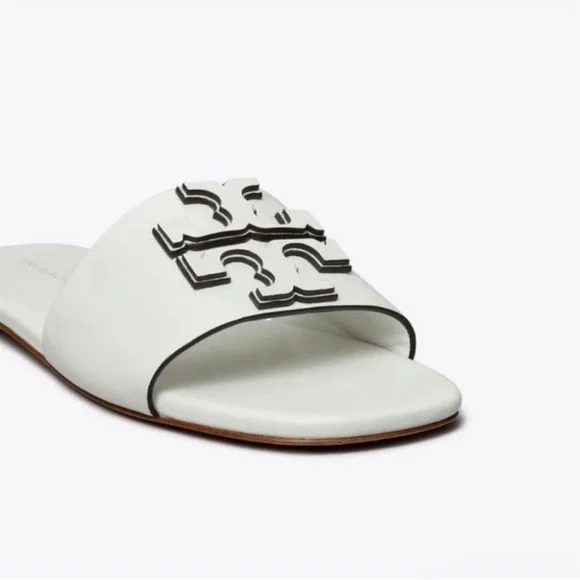 Tory Burch Ines Leather Slide Ivory s9 - Picture 2 of 8